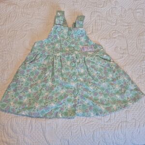 Oshkosh girls 12 months flannel bear and bunny dress button front VVGUC